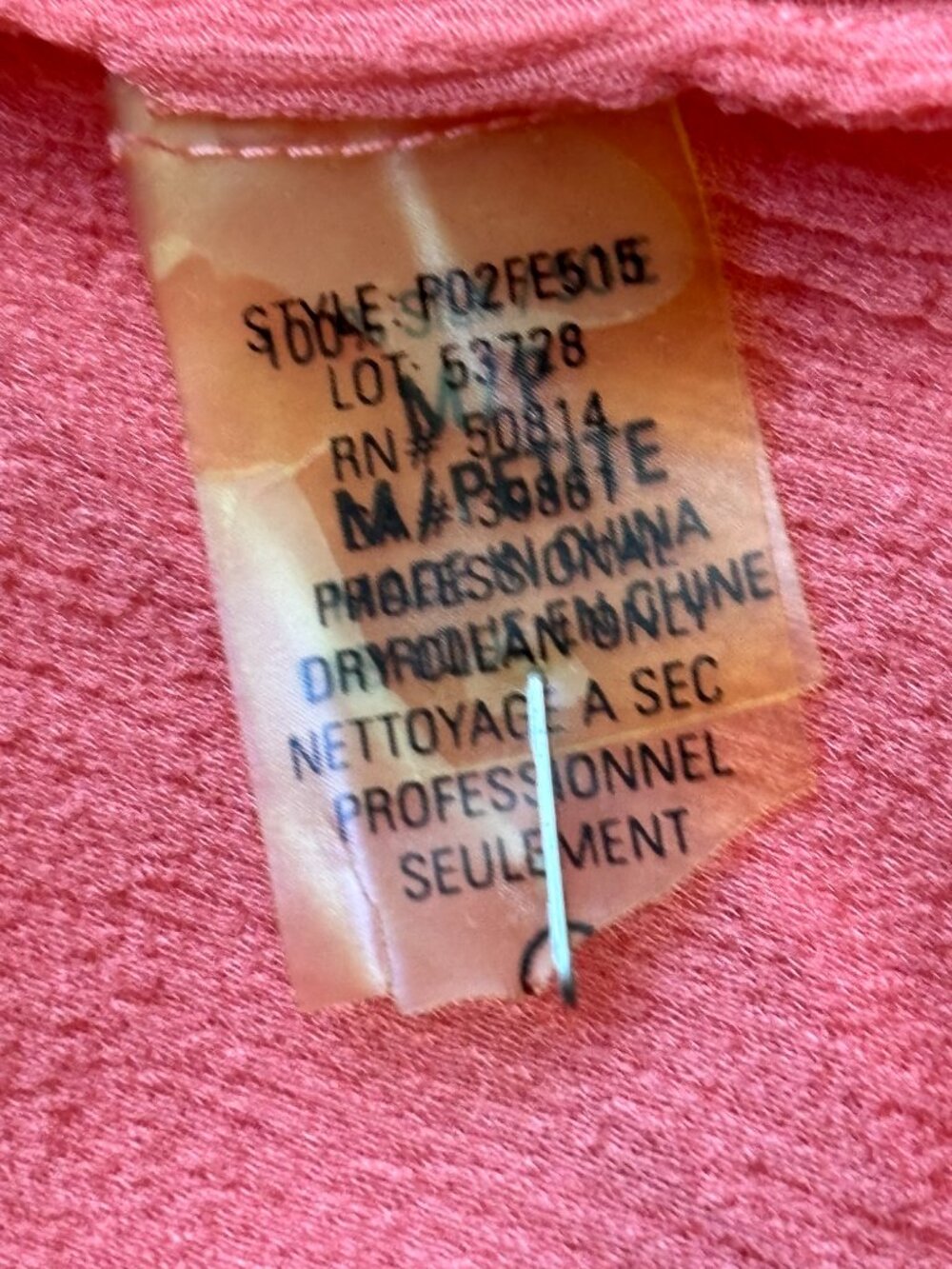 Coral Pink Sheer Ornately Beaded Tunic Top Size M - Picture 8 of 8